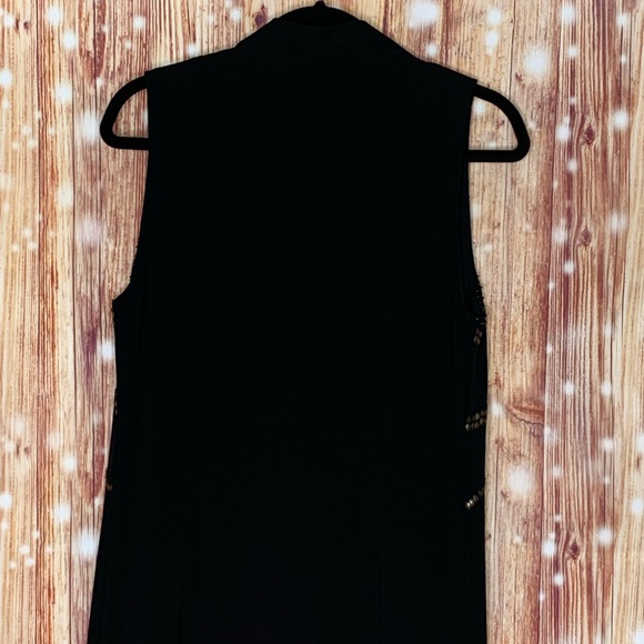 Suzi Chin Maggy Boutique Sleeveless Cocktail Dress Black Bronze Studs  Size 10. - Picture 5 of 7
